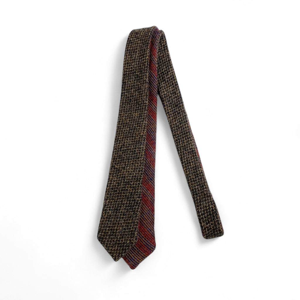 【美品】KENNETH FIELD × Fairfax ケネスフィールド フェアファックス / ツイードリバーシブルタイ ネクタイ