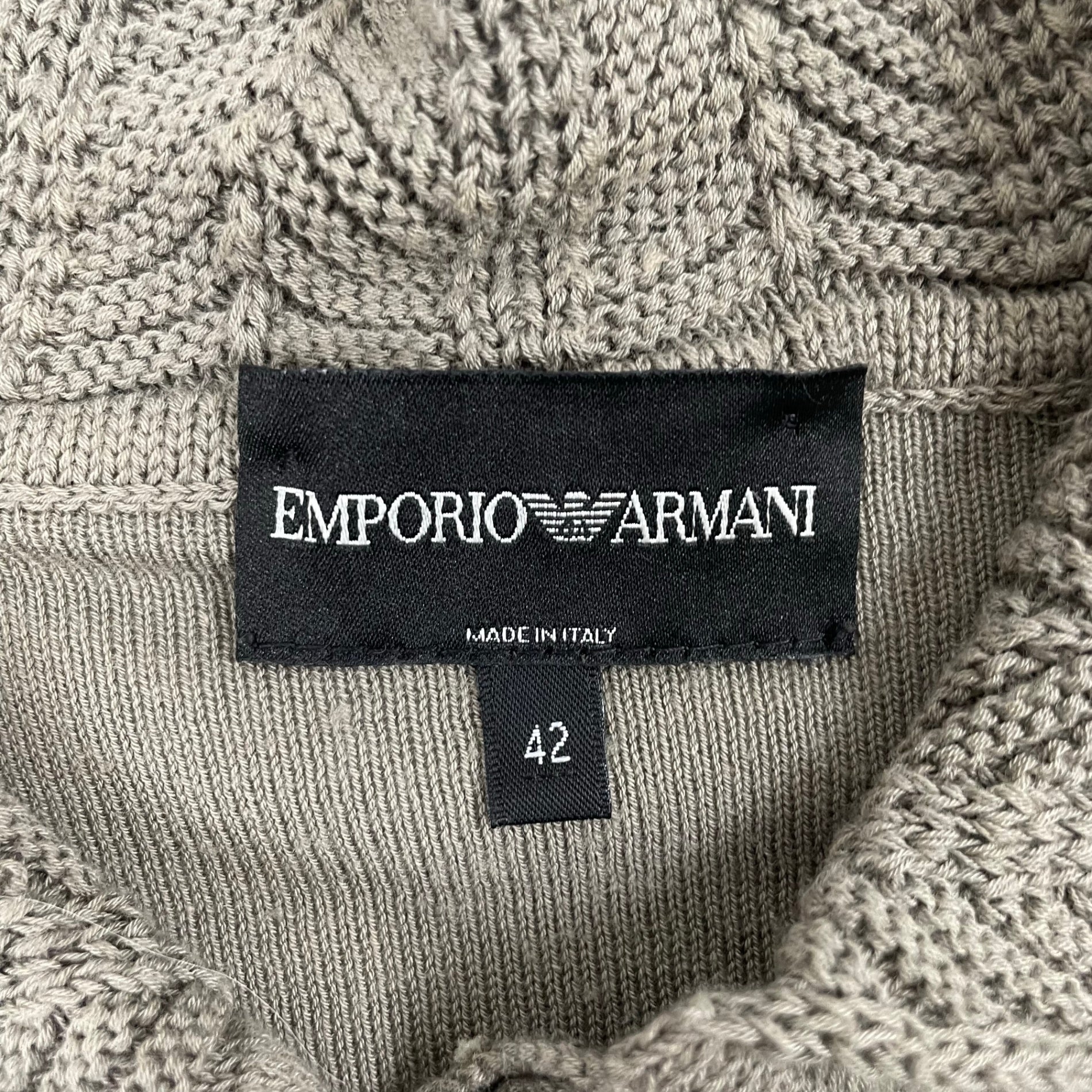 EMPORIO ARMANI 変形 デザインニット archive EMPORIO ARMANI / アーカイブ ニット切替シャツ イタリア製 SIZE:42