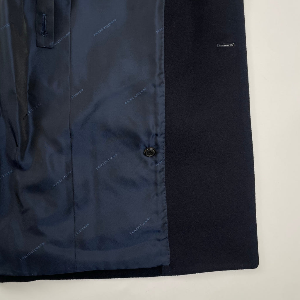 beautiful people × Loro Piana ビューティフル ピープル ロロピアーナ / カシミヤMIXチェスターコート ダークネイビー 参考定価：105,000+tax SIZE:130(XS-S)