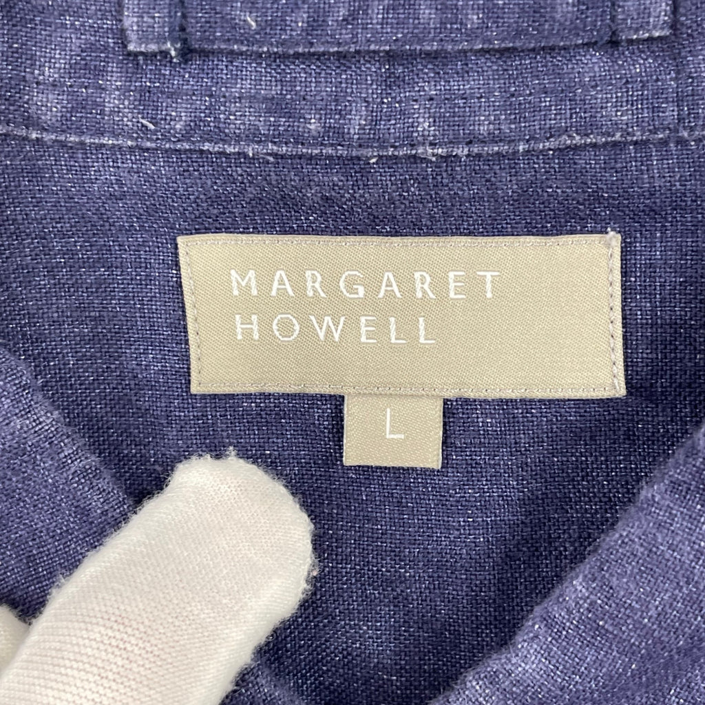 MARGARET HOWELL / 日本製 茄子紺リネンシャツ SIZE：L