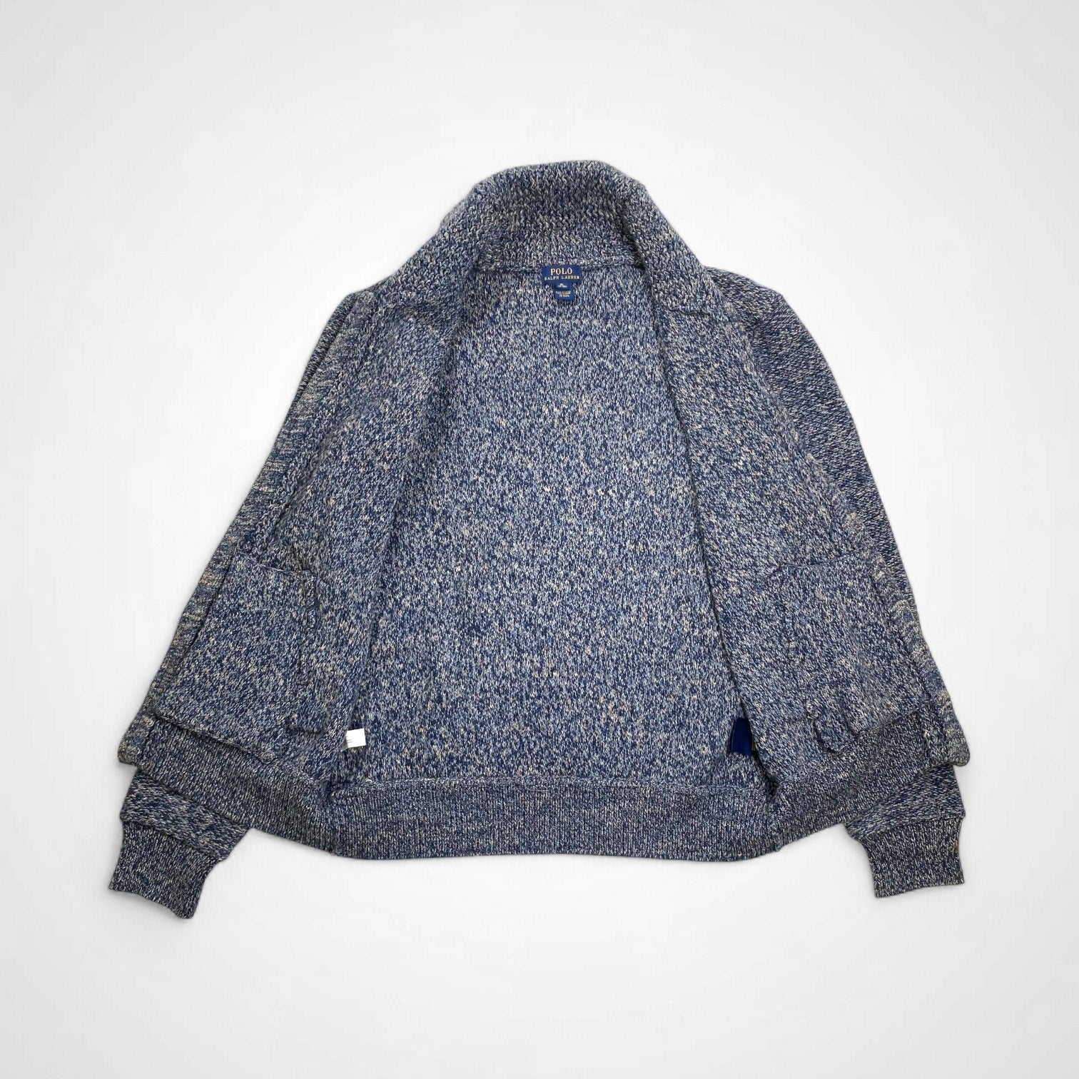 POLO RALPH LAUREN ポロ ラルフローレン / ショールカラー ケーブルニット ジャケット ヨーロッパ限定 参考定価：35,000程度 SIZE:XL(170cm)