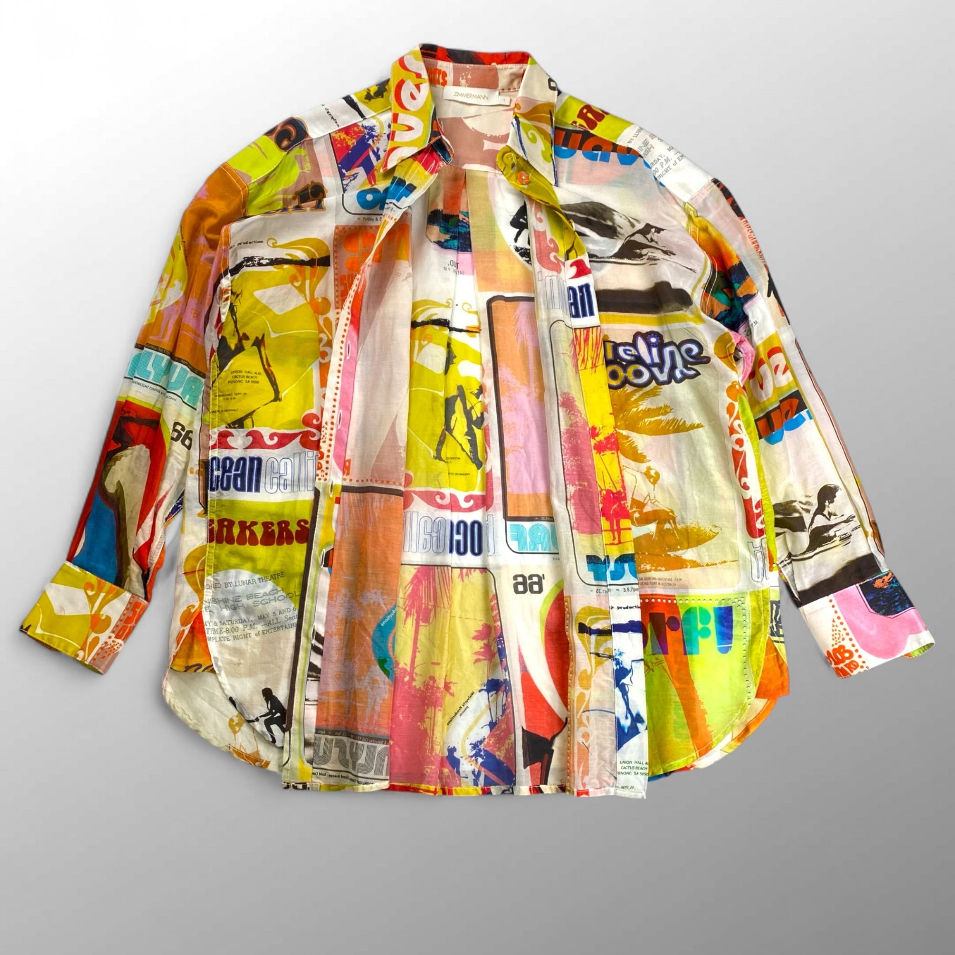 【ユニセックス】 ZIMMERMANN ジマーマン / ヴィンテージサーフ コットンシルク シャツ 参考定価：100,000程度