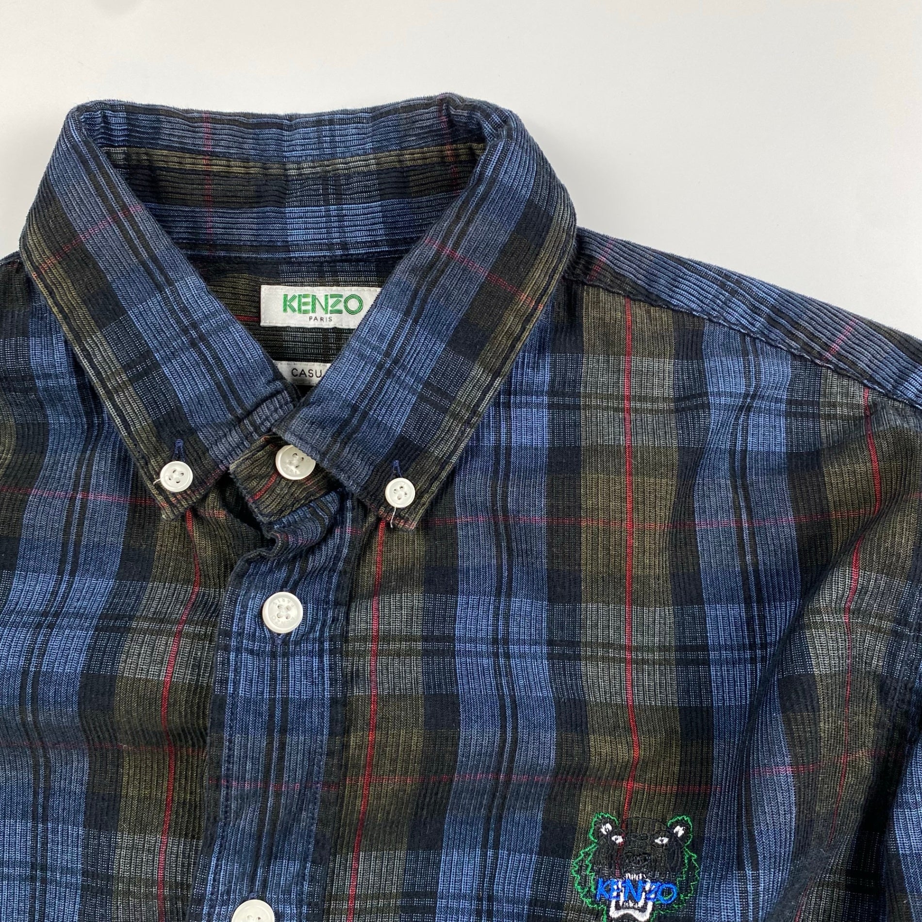 KENZO ケンゾー / タイガー刺繍 コーデュロイチェックシャツ SIZE：M