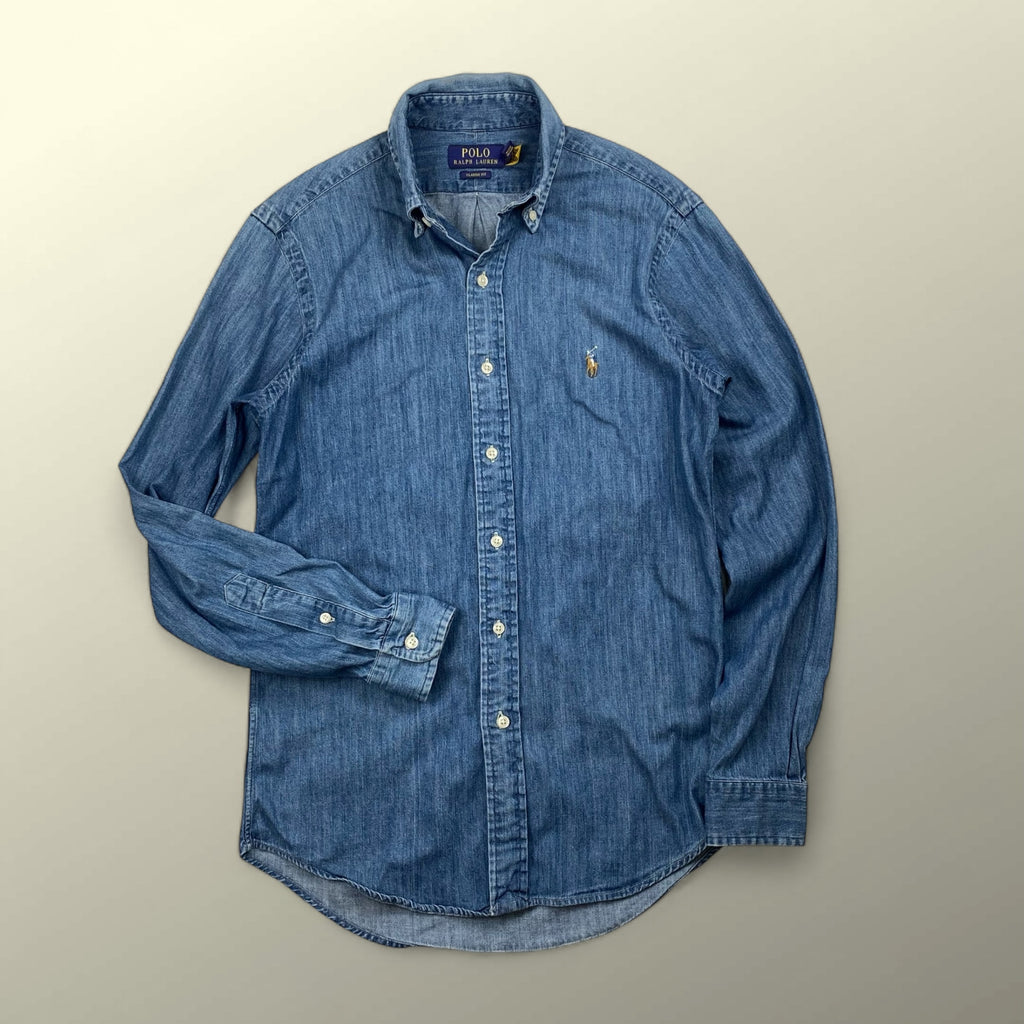 POLO RALPH LAUREN ポロ ラルフローレン / ボタンダウン デニムシャツ ポニー刺繍 SIZE：XS