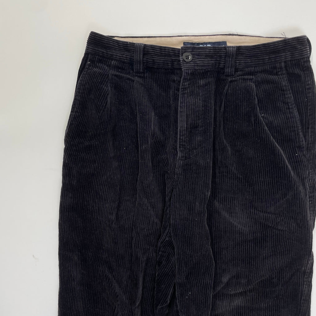 OLD GAP オールドギャップ / 00s 太畝コーデュロイ2タックワイドパンツ ブラック SIZE:31/32