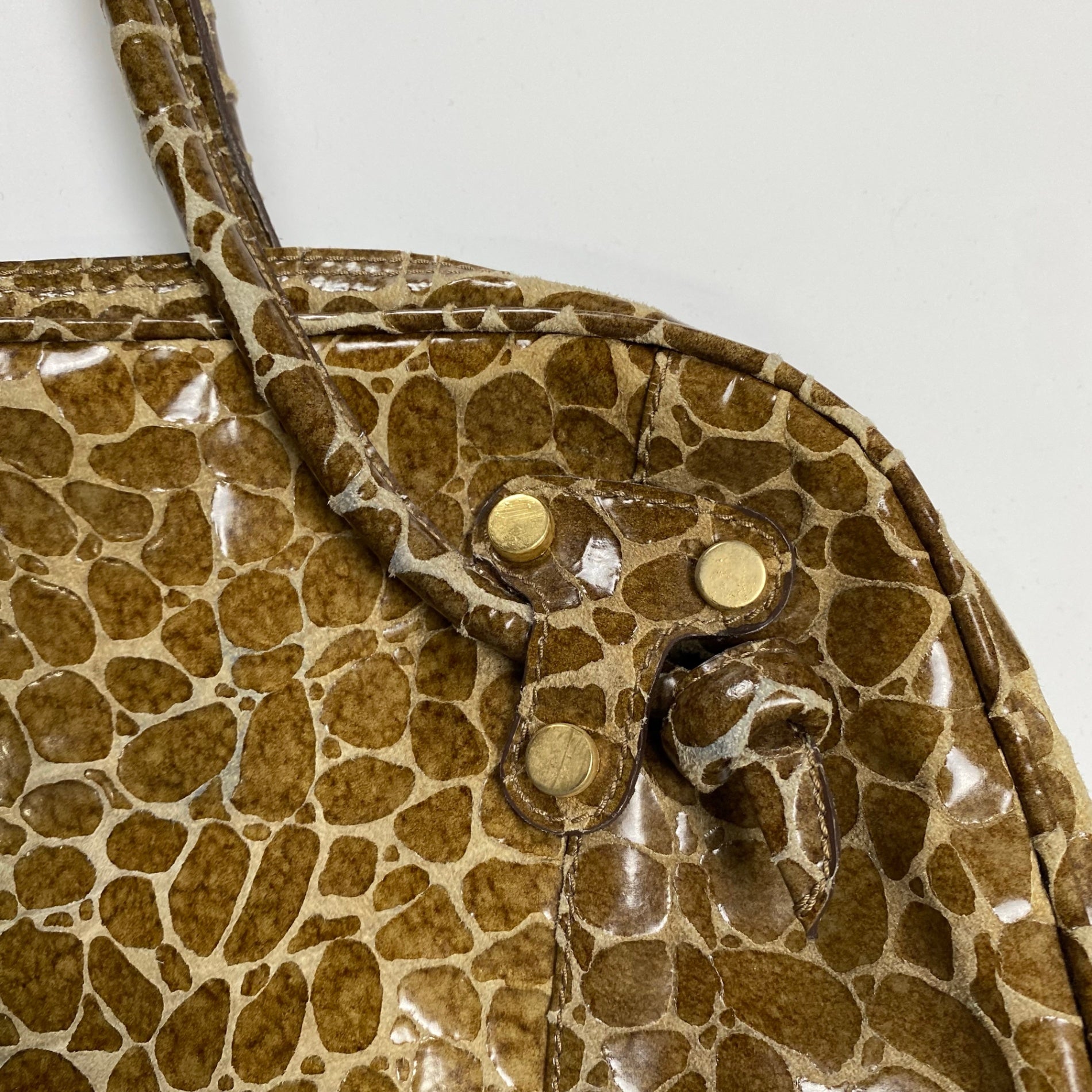 collection PRIVEE? コレクション プリヴェ / キリン柄 ハンドバッグ ボストン型 参考定価：85,000程度