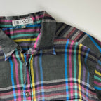 VINTAGE LANVIN PARIS ランバン パリ / リネン100％ チェック柄 ヴィンテージ シャツ MADE IN ITALY SIZE：L