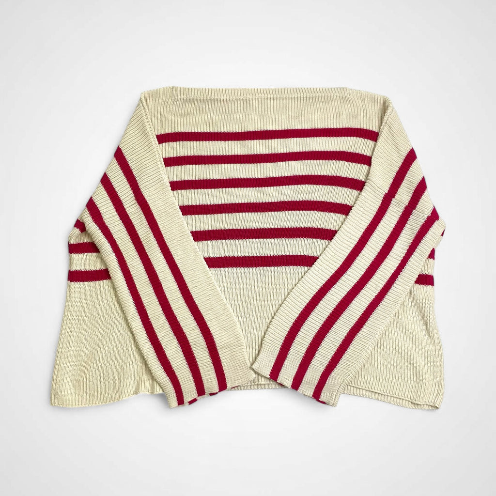 SEMI COUTURE セミクチュール / コットンボーダーニット ショート丈 参考定価：40,000程度 SIZE:M