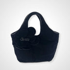 kate spade new york ケイトスペードニューヨーク / ベロアフラワーハンドバッグ ブラック 参考定価：30,000程度