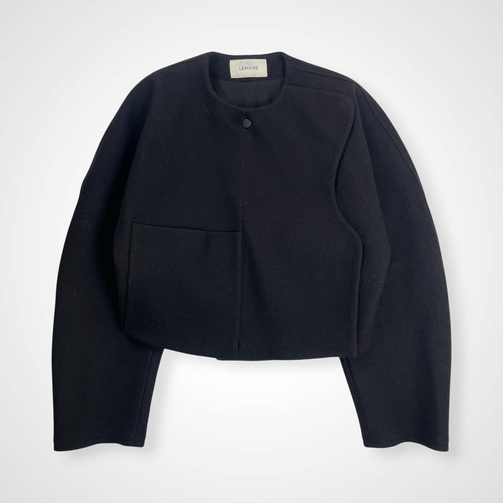 LEMAIRE ルメール / WRAP MELTON JACKET ラップジャケット ブラック 参考定価：150,000程度 SIZE:34