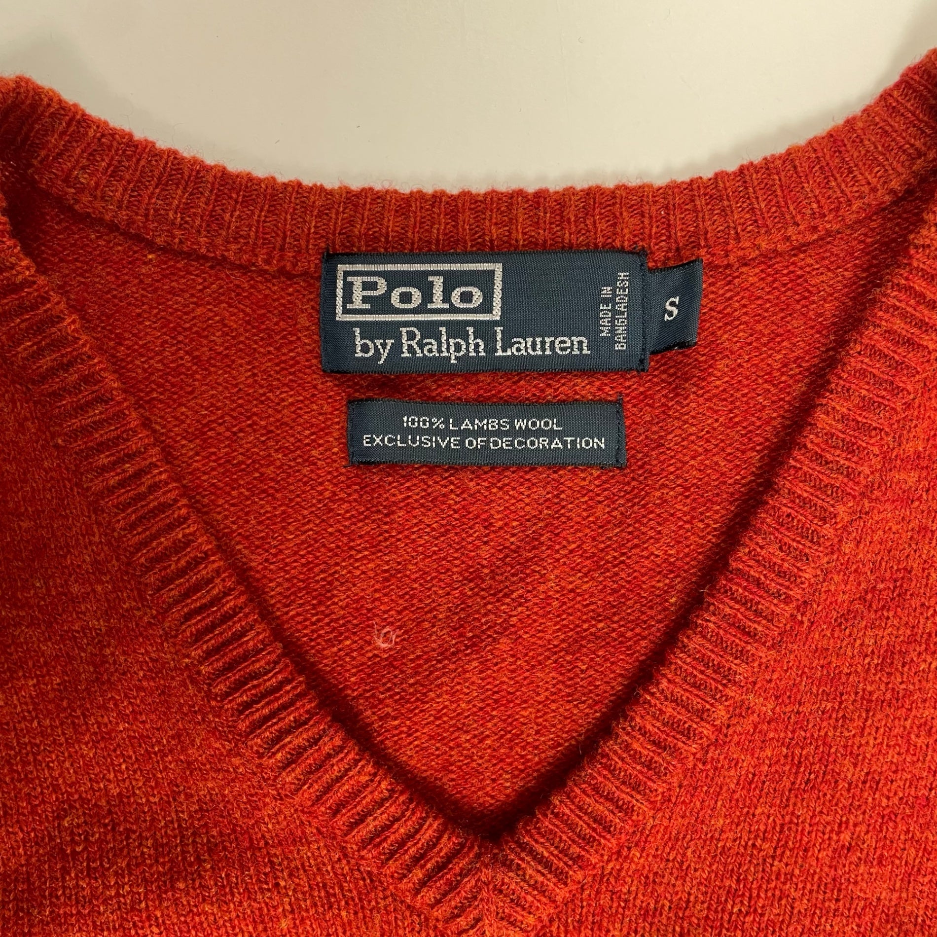 Polo by Ralph Lauren ポロバイラルフローレン / ヴィンテージ ラムウールVネックニット SIZE:S