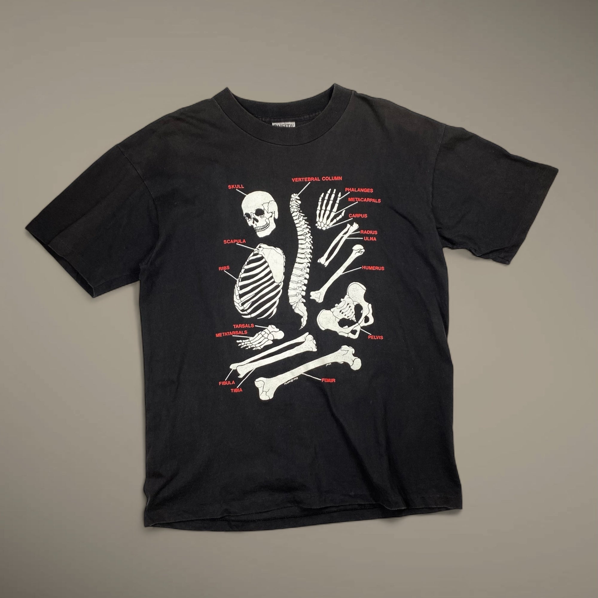 90s VINTAGE ONEITA オニータ / スカル ボーン ヴィンテージ Tシャツ SIZE:L