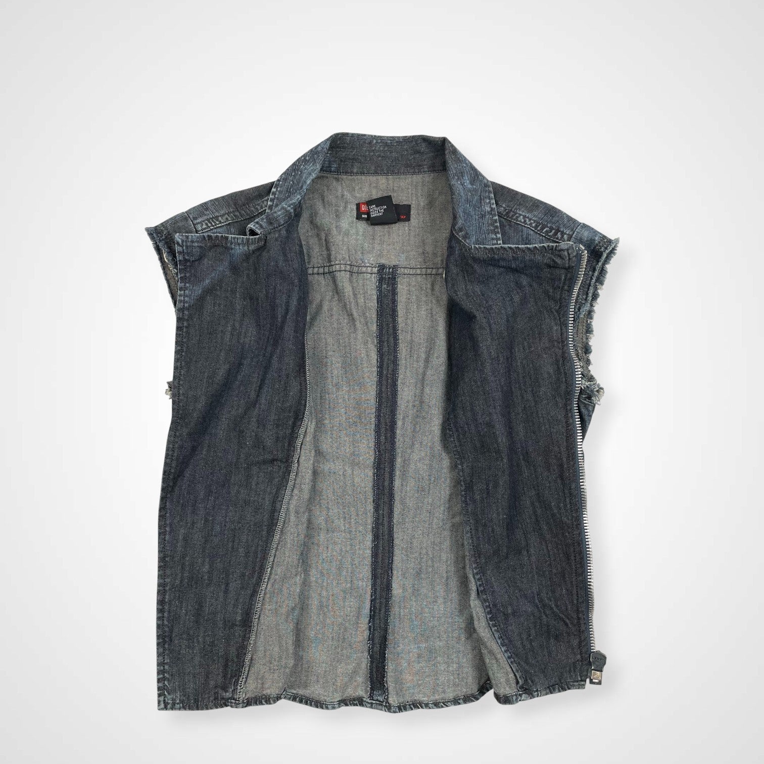 DIESEL ディーゼル / 00sライダースフェードデニムベスト SIZE:M