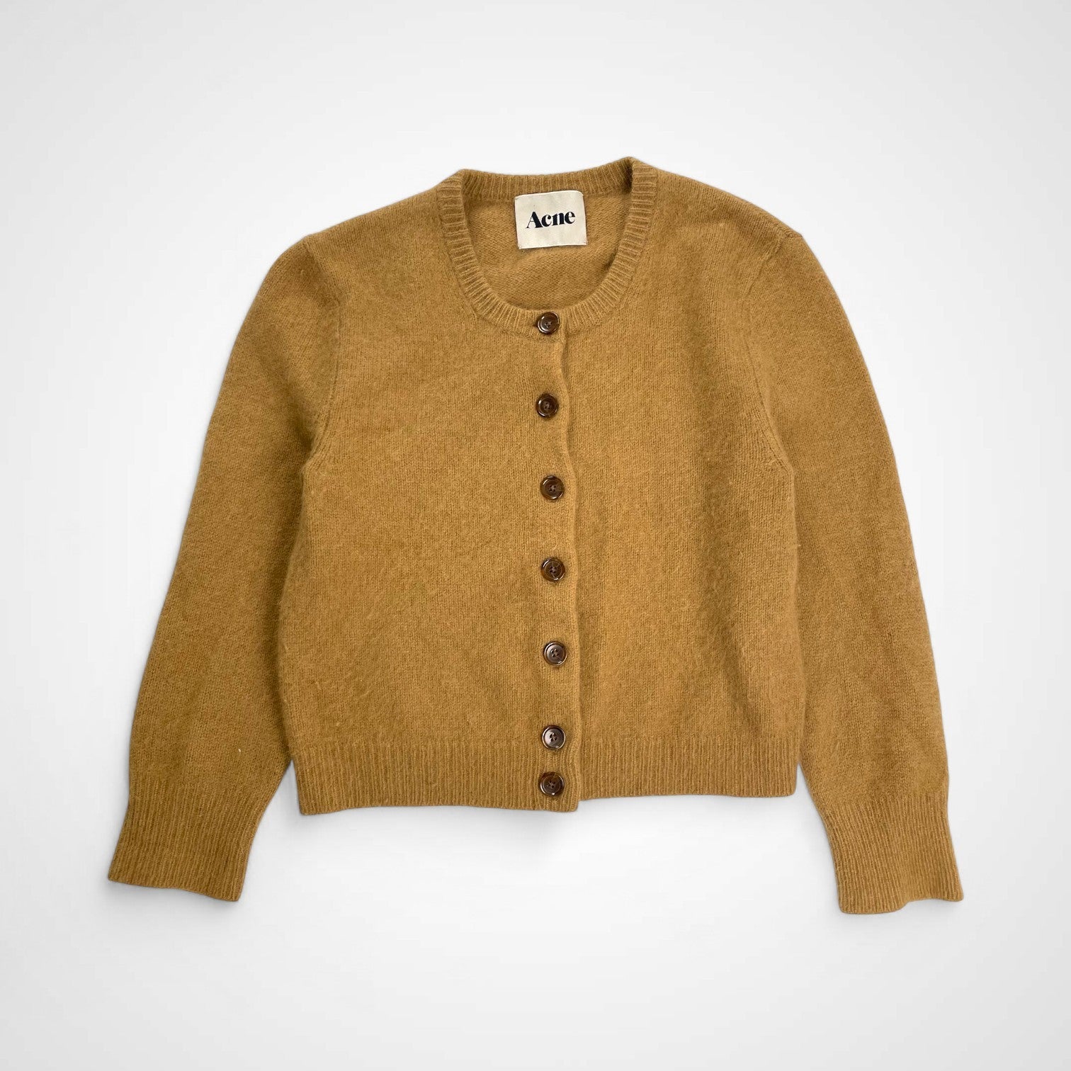 Acne アクネ / クルーネック ショート丈カーディガン ダークイエロー Archives SIZE:S