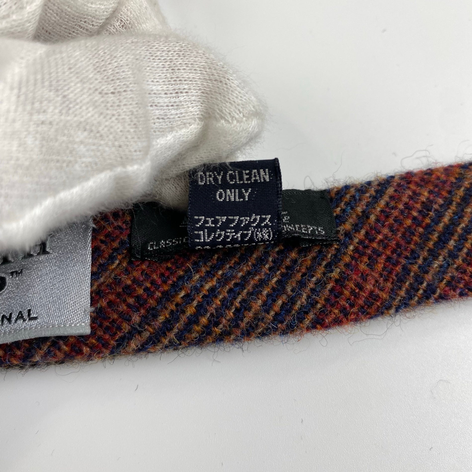 【美品】KENNETH FIELD × Fairfax ケネスフィールド フェアファックス / ツイードリバーシブルタイ ネクタイ