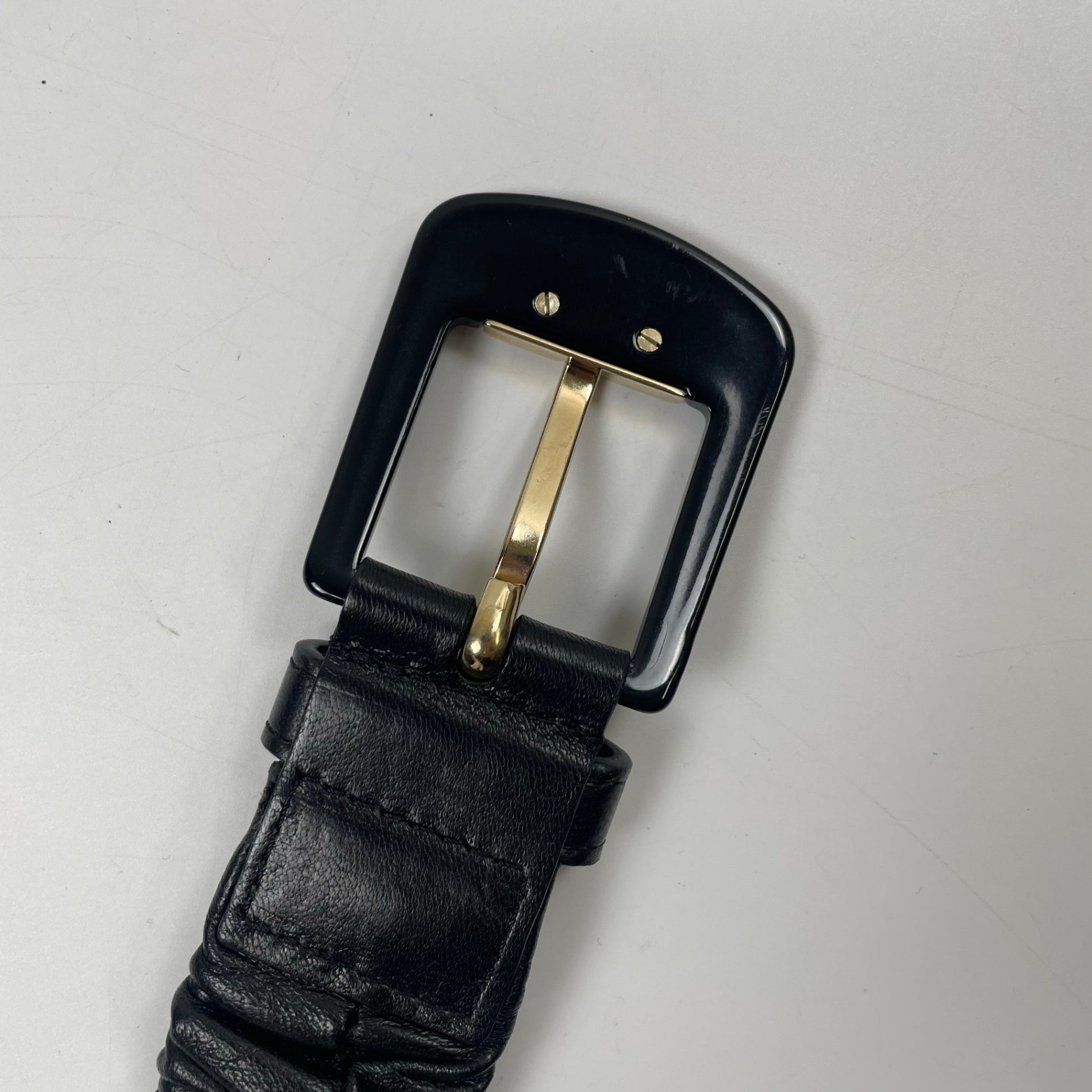 EMPORIO ARMANI / ギャザーレザーベルト 参考定価：35,000程度