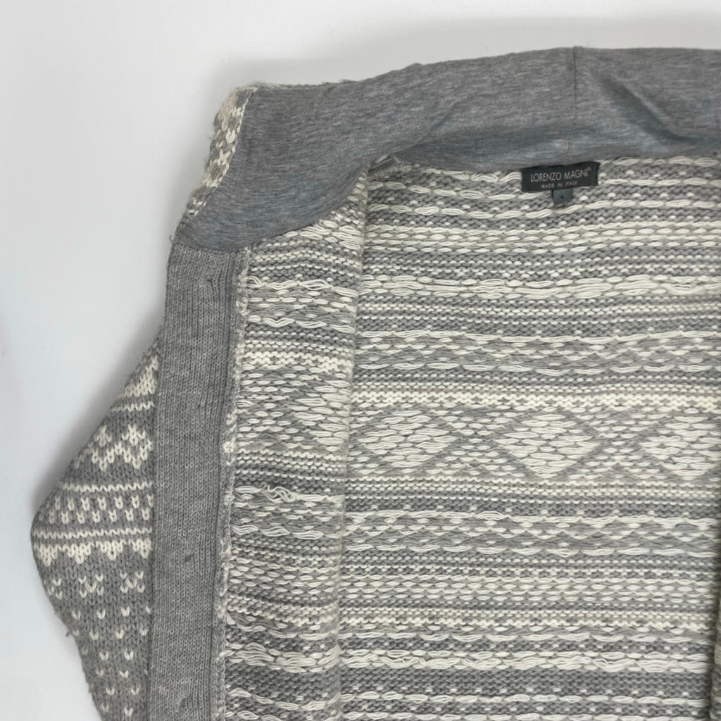 LORENZO MAGNI ロレンツォ マグニ / ノルディックニットパーカー イタリア製 参考定価：26,000程度 SIZE:L