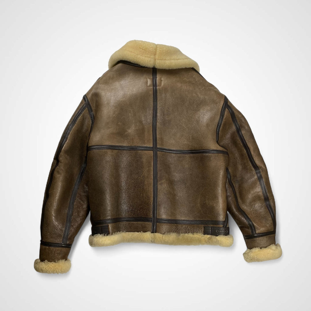 AVIREX アヴィレックス / B-3ムートンジャケット 革パッチ 78年復刻 SCOVILLジッパー 硬化なし SIZE：40