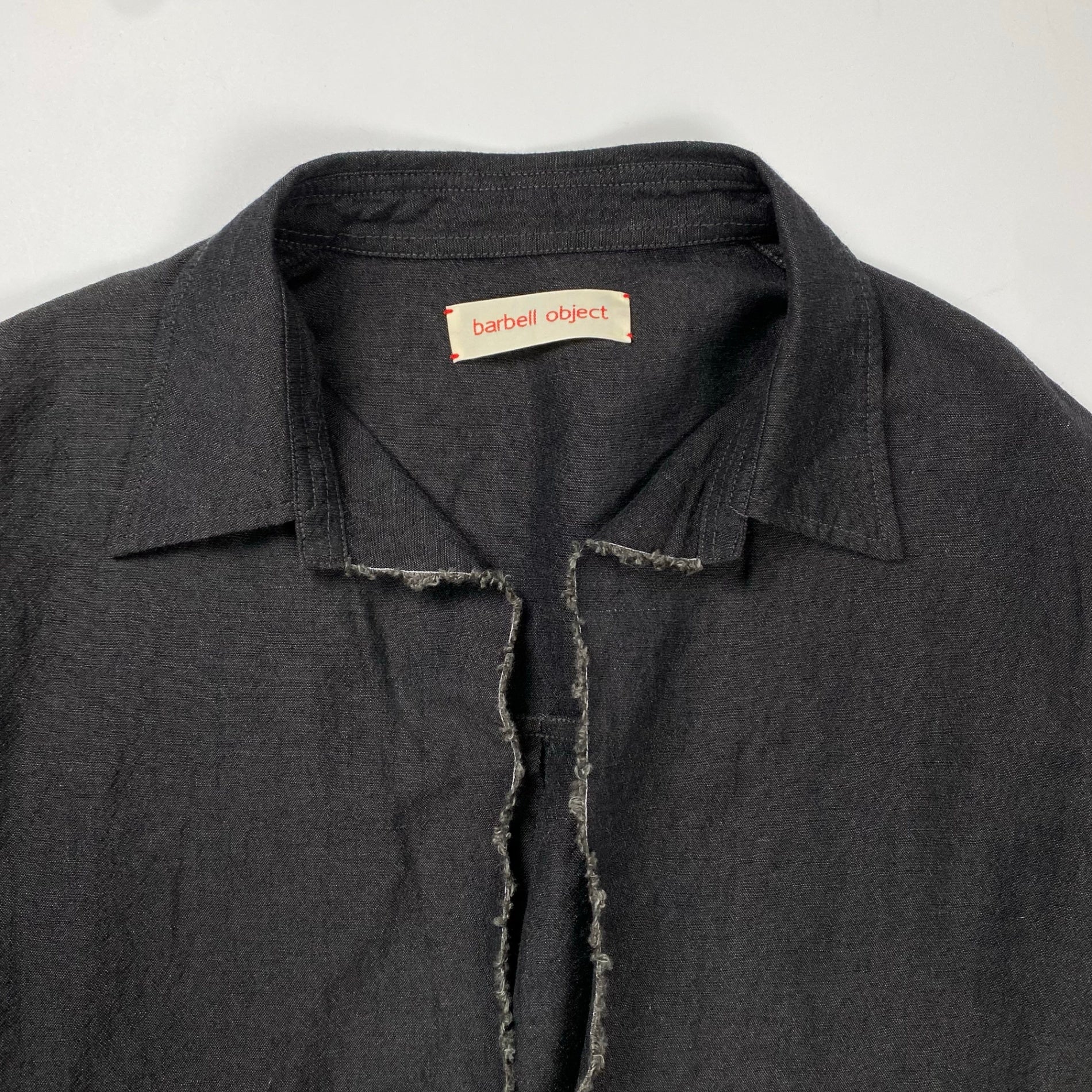 barbell object バーベルオブジェクト / bo-05s01 3b sh 羽織り シャツ 墨黒 25AW 参考定価：30,000+tax SIZE:2