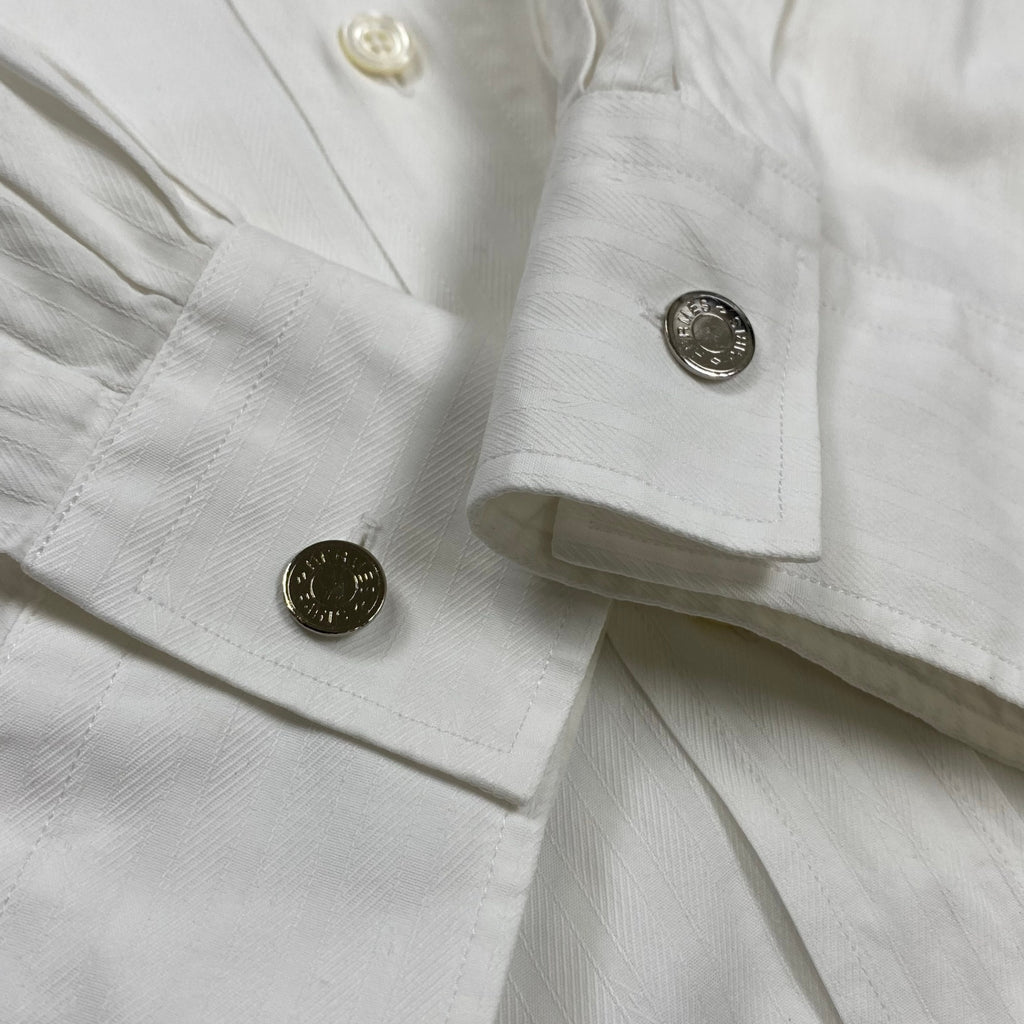 HERMES エルメス / ドビーストライプ シャツ セリエボタン MADE IN FRANCE SIZE:42(L程度)