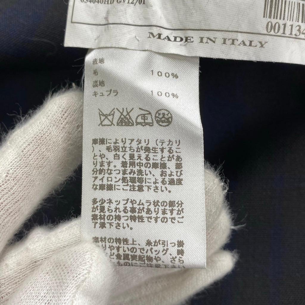 【極美品】 HERMES エルメス / チェック柄 アンコン テーラードジャケット SIZE:48