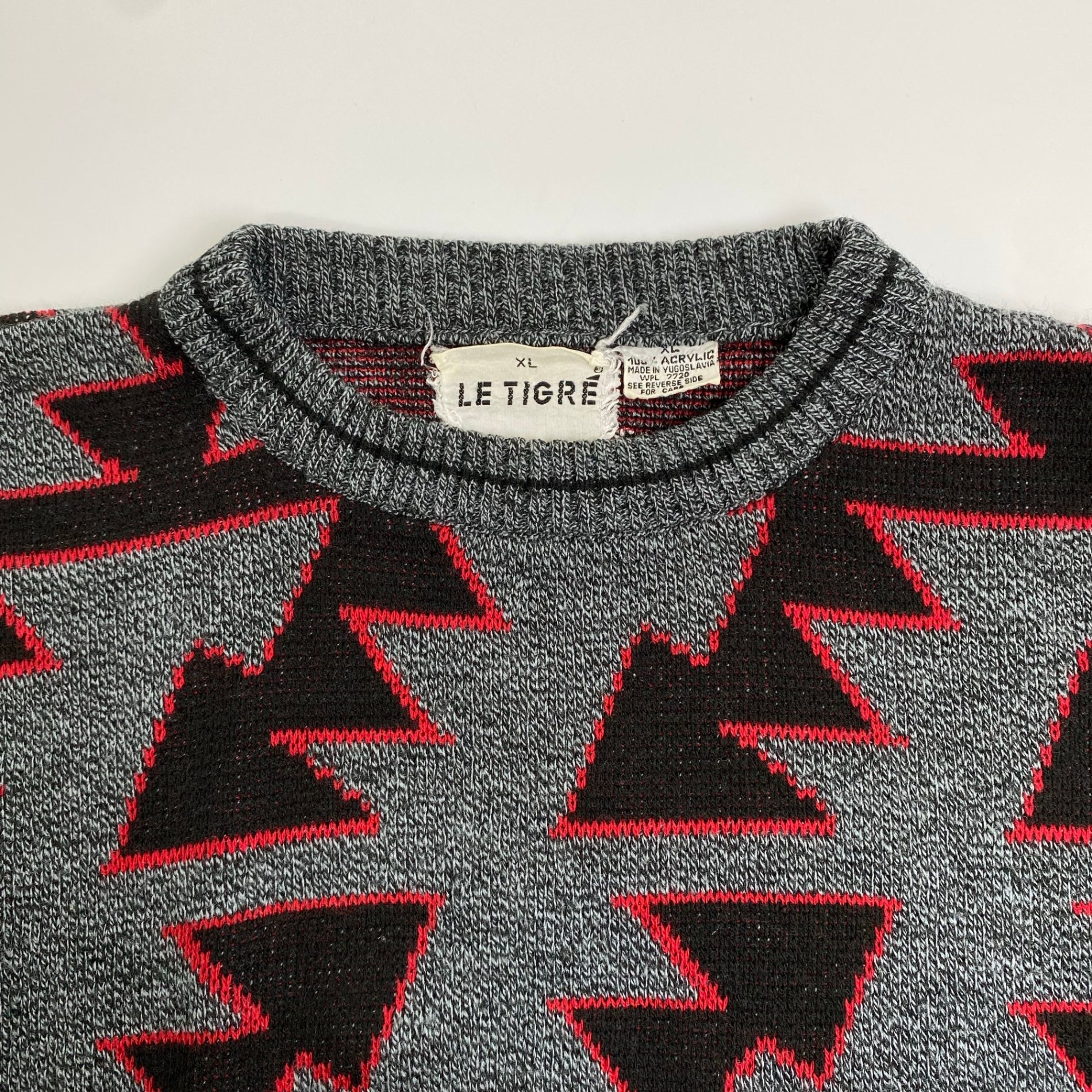 LE TIGRE ル ティグレ / ヴィンテージ サンダー柄 クルーネックニット SIZE:XL