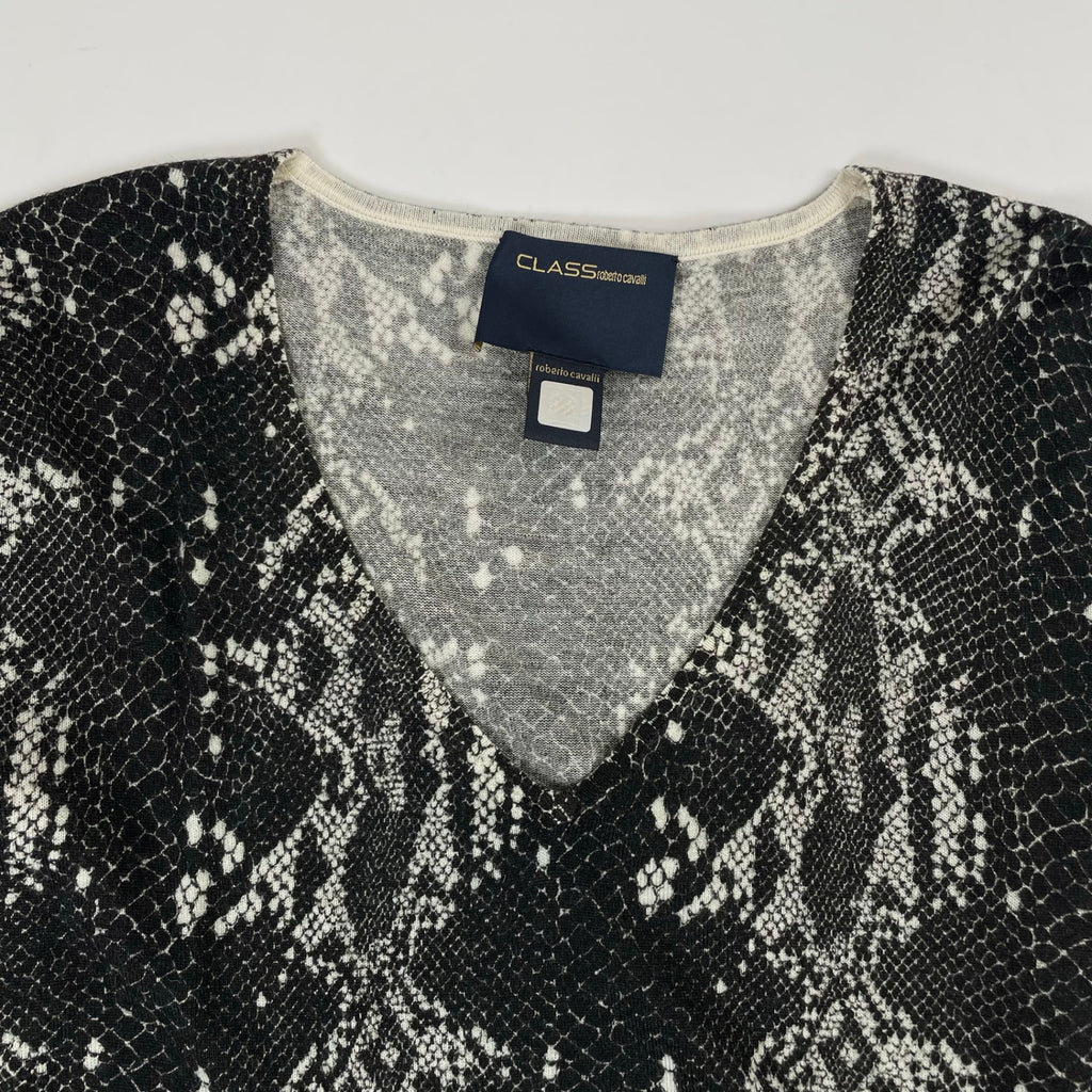CLASS roberto cavalli / パイソン柄ウールニット  参考定価：60,000程度 SIZE:44