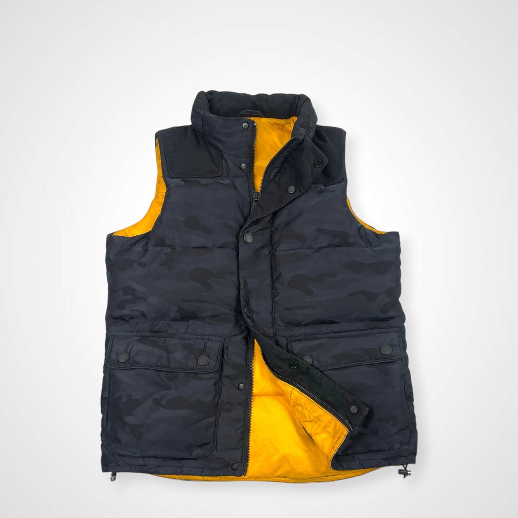 EMPORIO ARMANI JEANS エンポリオ アルマーニ ジーンズ / 2トーン ダックダウンベスト 迷彩柄 SIZE：S