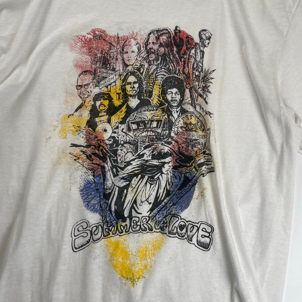 VINTAGE ヴィンテージ / 87年 「SUMMER of LOVE」  20周年記念Tシャツ ヒッピー SIZE:L程度