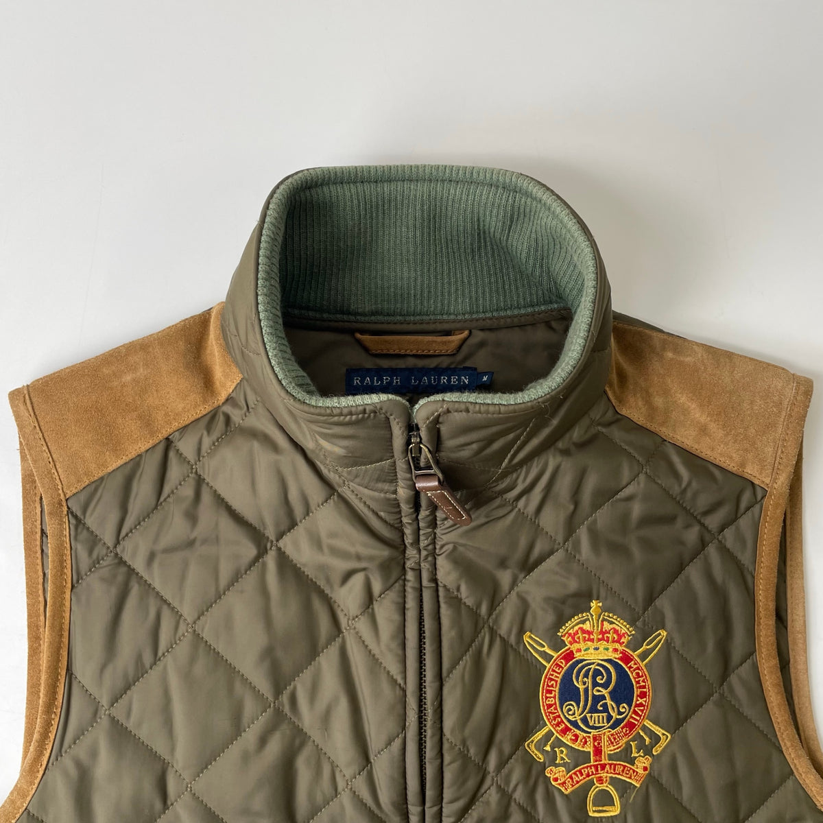 RALPH LAUREN / レザー切替キルティングベスト 参考定価：55,000程度 SIZE:M