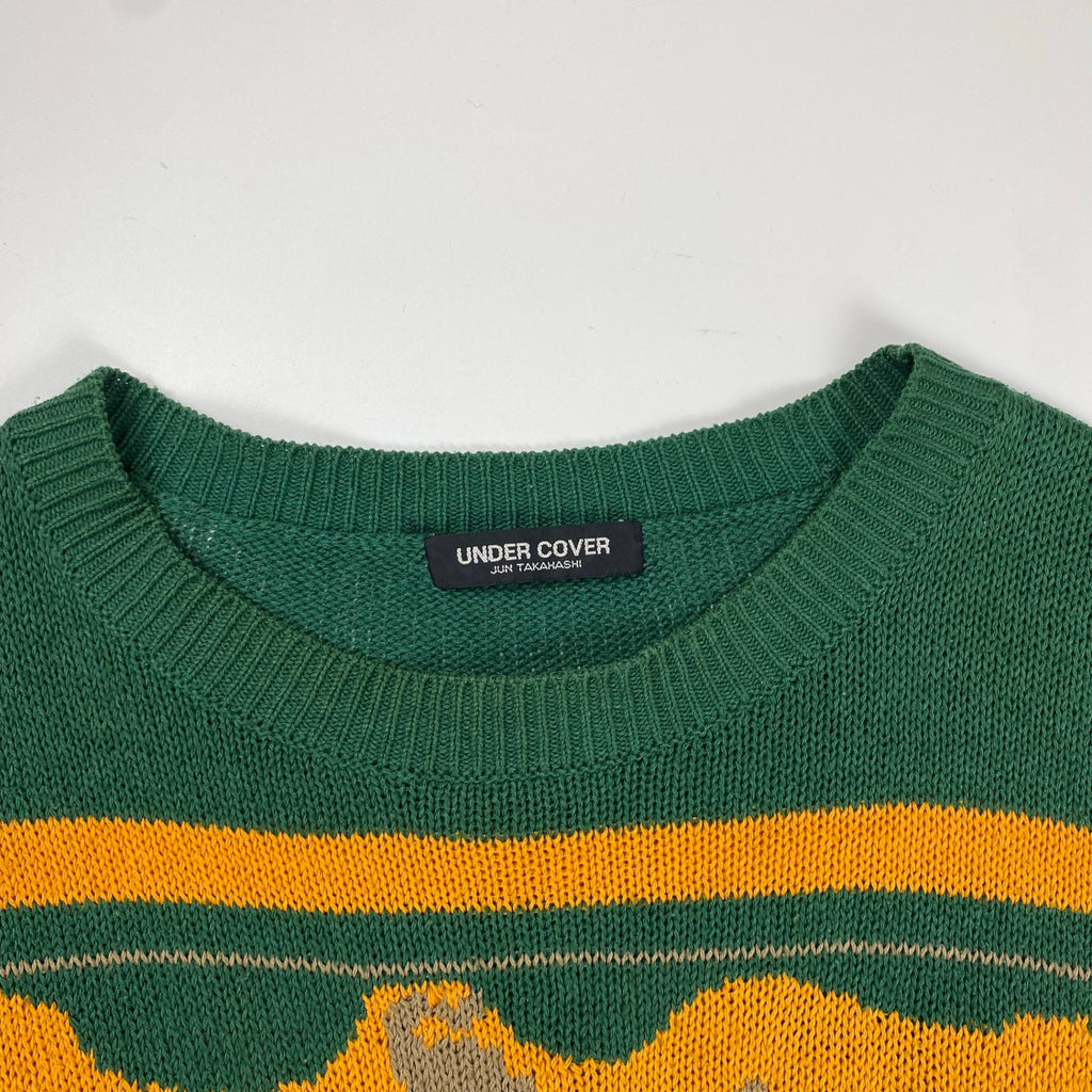 97SS UNDERCOVER アンダーカバー / アーカイブ エレファント期 エレファントニット グリーン×イエロー ユニセックス
