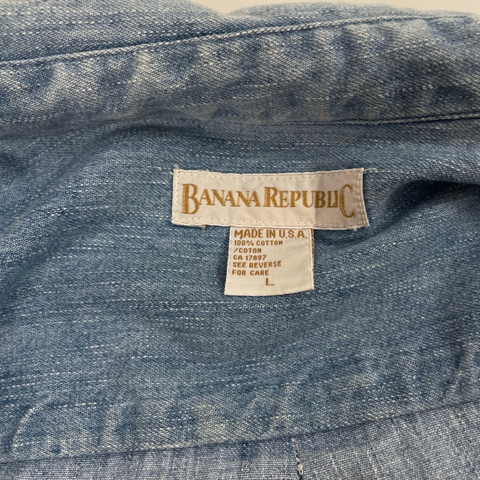 BANANA REPUBLIC / USA製 8-90sB.D デニムシャツ SIZE:L