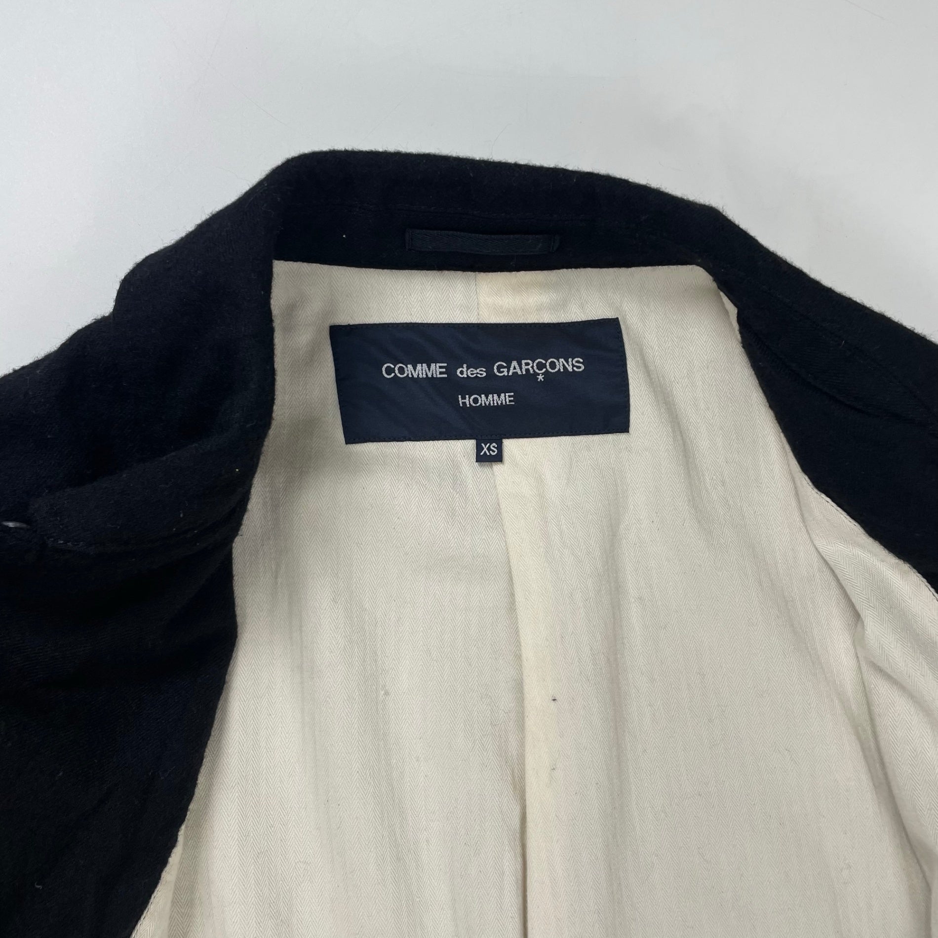 COMME des GARCONS HOMME / ウール縮絨バルマカーンコート SIZE:XS