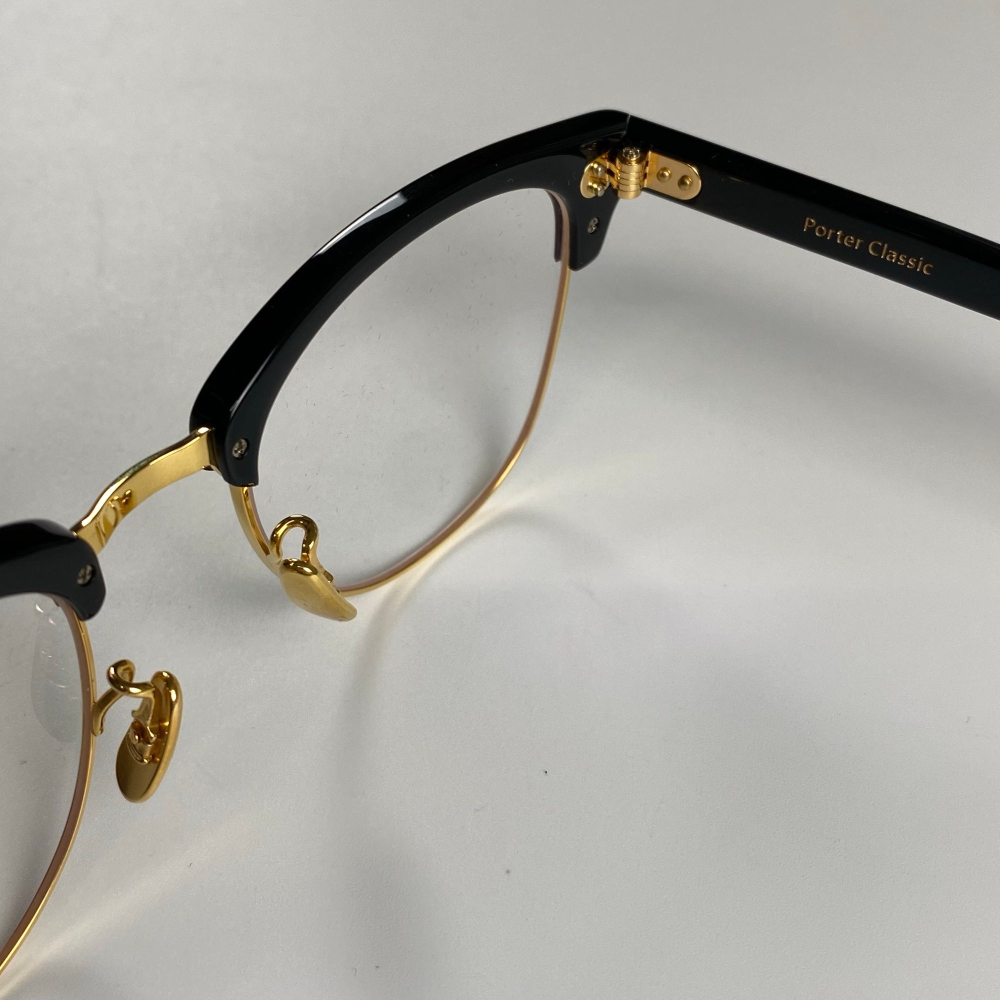 【極美品】　Porter classic × 金子眼鏡 / サーモント型 Smith Rivet Collection 度なしクリアレンズ K18リベット 参考定価：75,000+tax