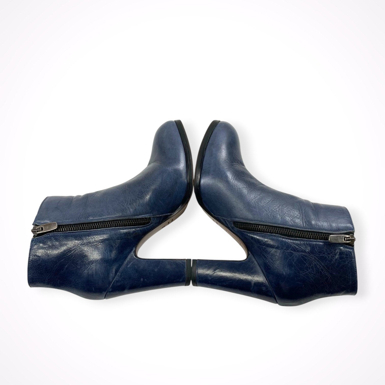 FABIO RUSCONI / レザーサイドジップショートブーツ 参考定価：50,000程度 SIZE:38
