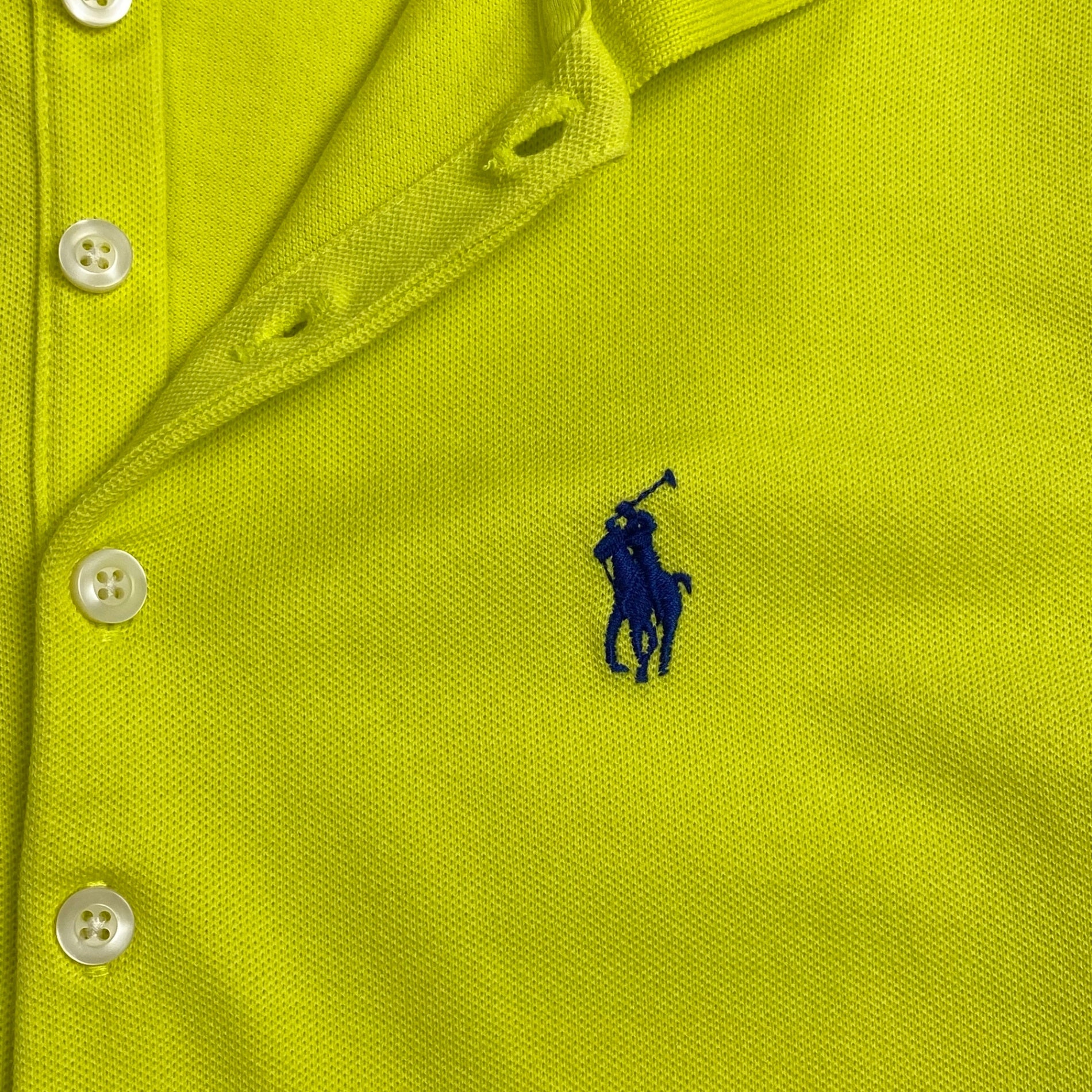 POLO RALPH LAUREN ポロ ラルフローレン / ポロシャツ ポニー付 イエロー 5つボタン 参考定価：20,000程度 SIZE：S