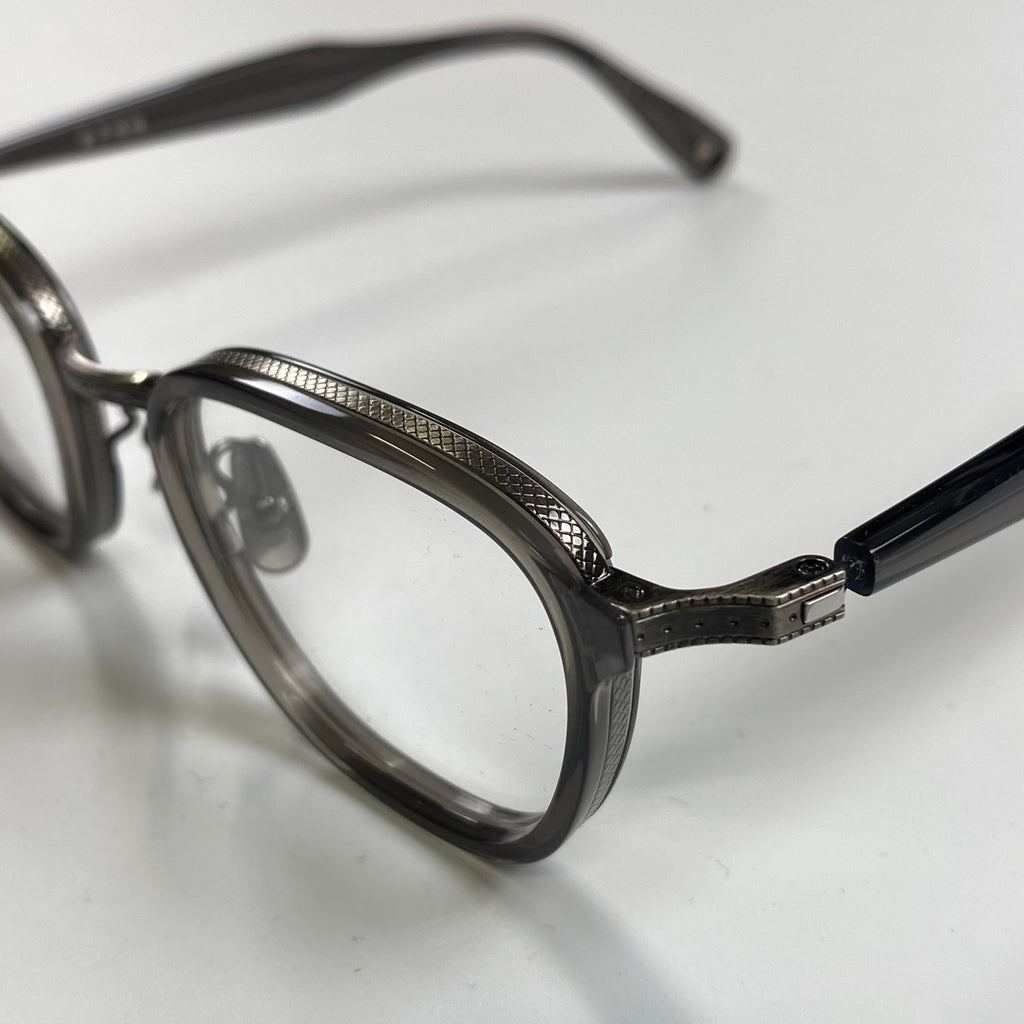 金子眼鏡 プレミアムライン / シルバーコンビ ウェリントン 度なしクリアレンズ  参考定価：80,000+tax