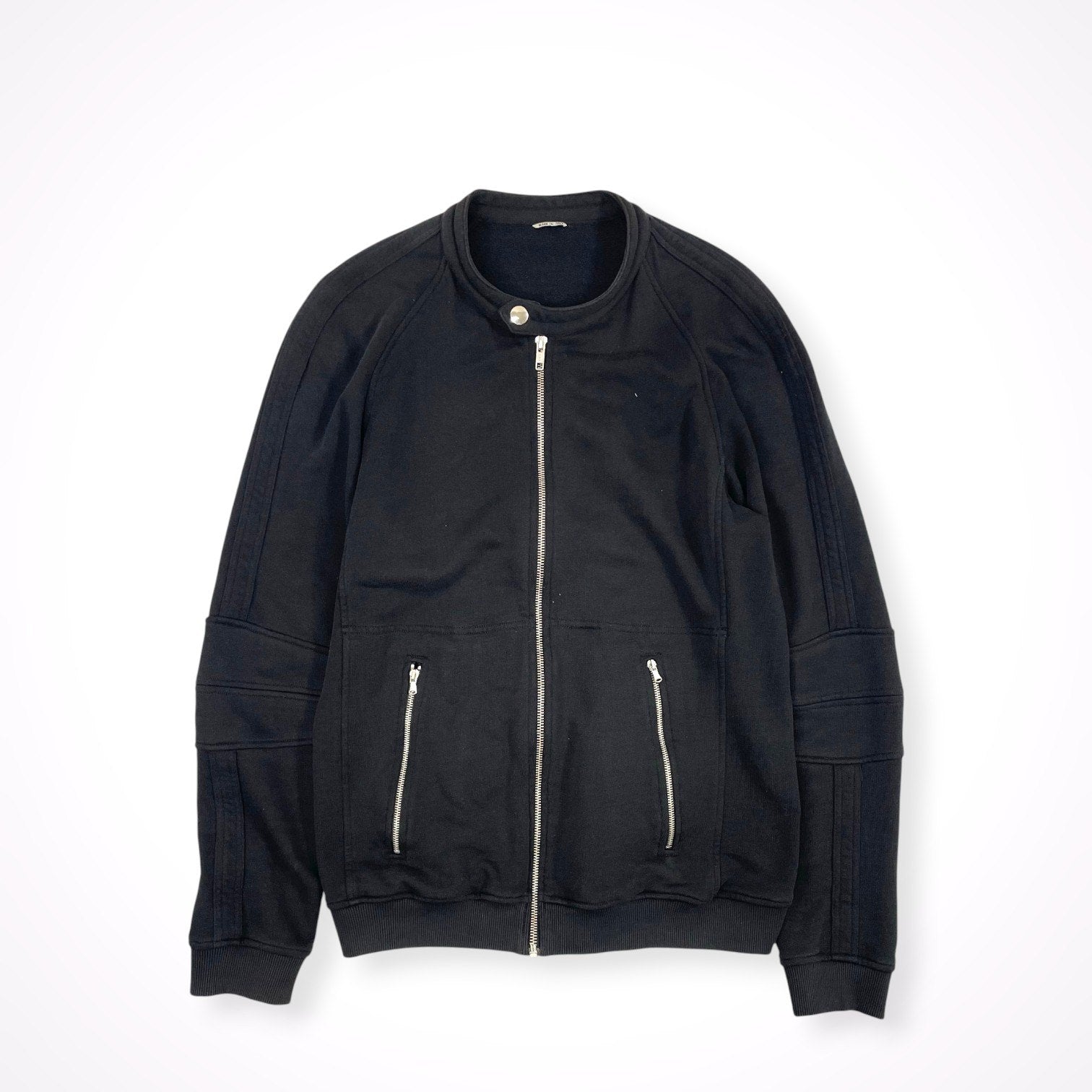 GREY DANIELE ALESSANDRINI / スウェット生地ライダースブルゾン 参考定価：60,000程度 SIZE:L程度