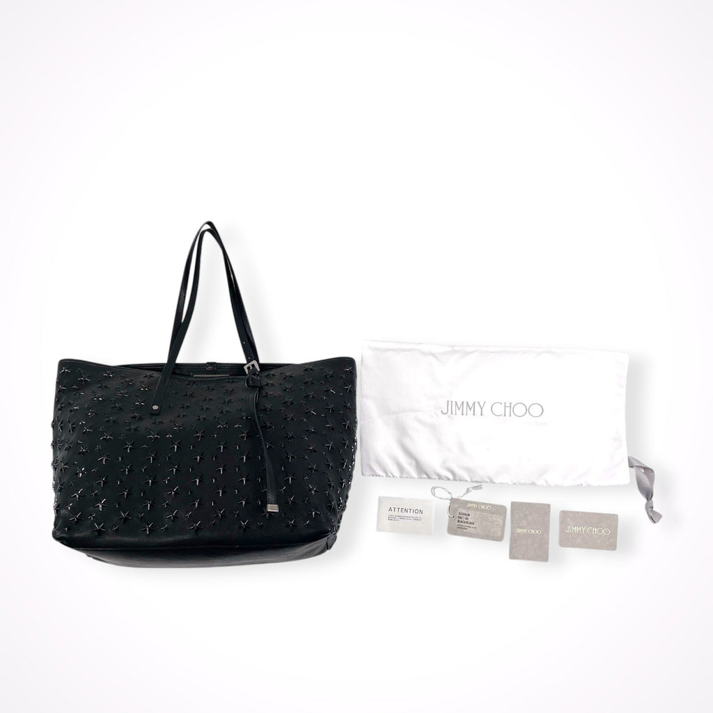 JIMMY CHOO / SASHA/M スタッズトートバッグ ブラック 参考定価：200,000程度