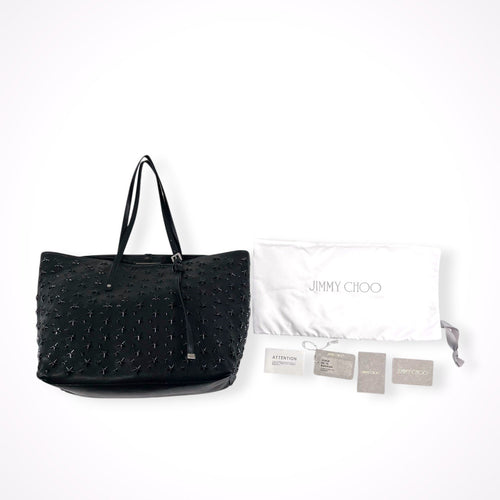 JIMMY CHOO / SASHA/M スタッズトートバッグ ブラック 参考定価：200,000程度