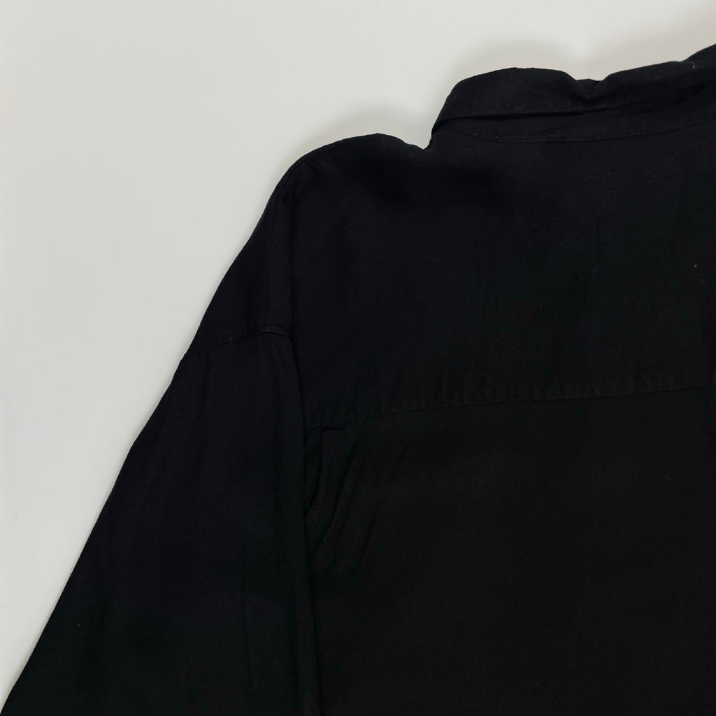 VINTAGE ヴィンテージ / レーヨンヴィンテージシャツ 彫金メタルボタン ブラック SIZE:XL