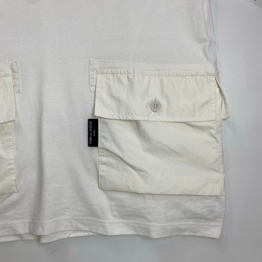 COMME des GARCONS HOMME コムデギャルソンオム / 異素材 フロントポケットTEE Tシャツ ホワイト SIZE:M