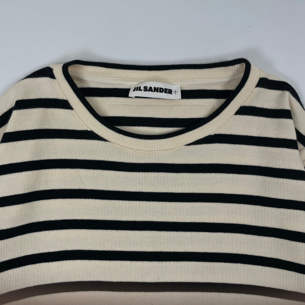 JIL SANDER + / バックロゴボーダーTEE 参考定価：60,000程度 SIZE:XL