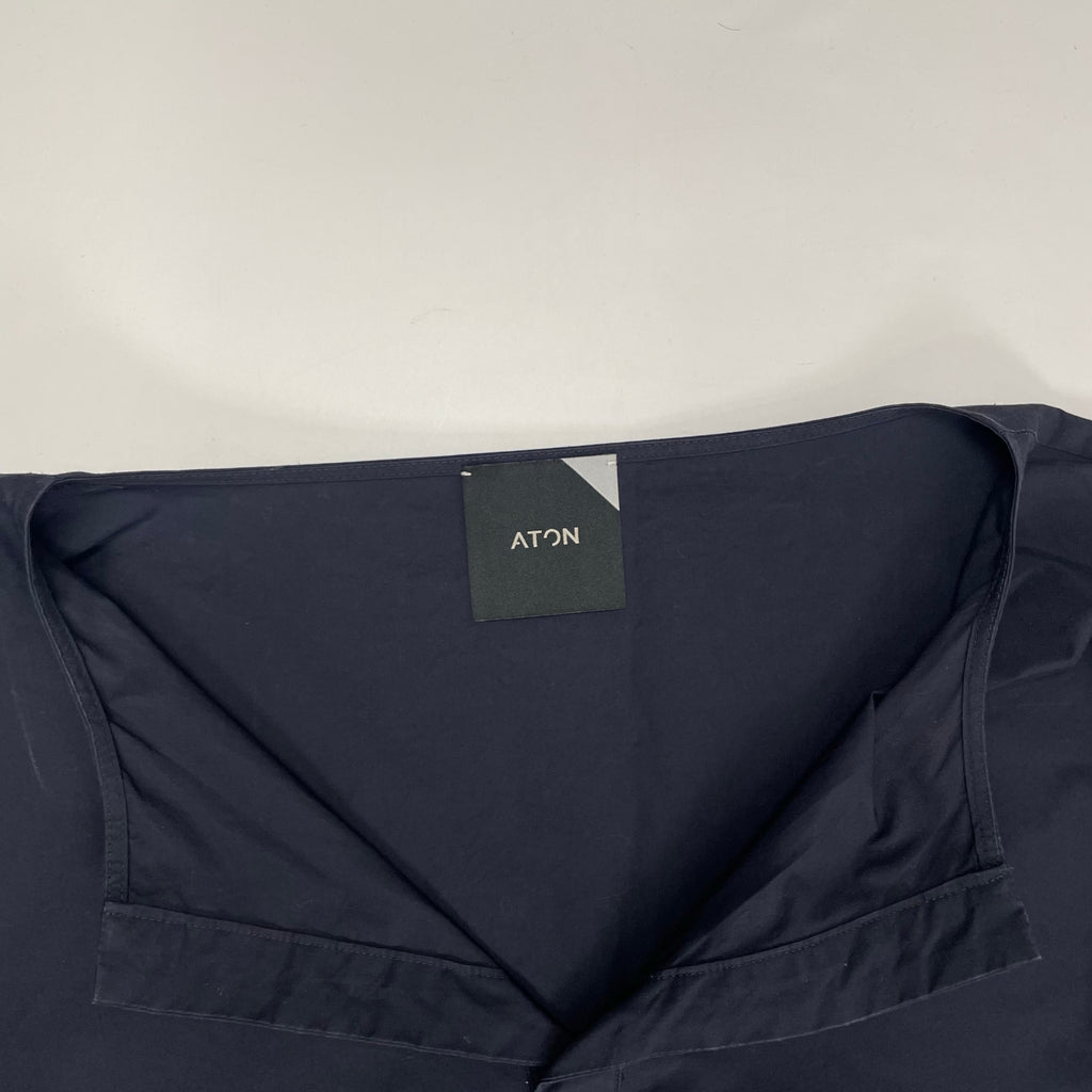 ATON / キーネックコットンワンピース 参考定価：35,000程度 SIZE:2