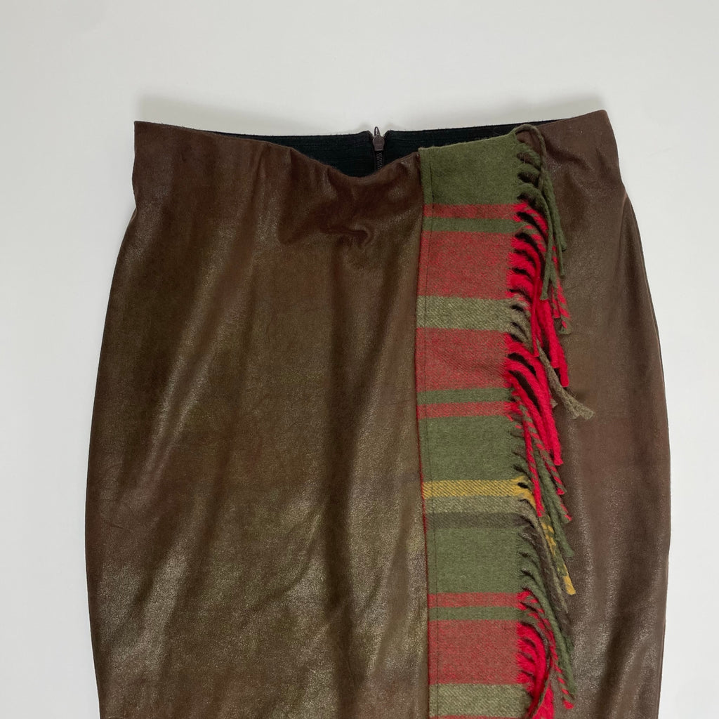 VIRGINIA BIZZI ヴァージニア ビッツィ / フリンジ切替タイトスカート H.P. FRANCE取り扱い 参考定価：35,000程度 SIZE:42