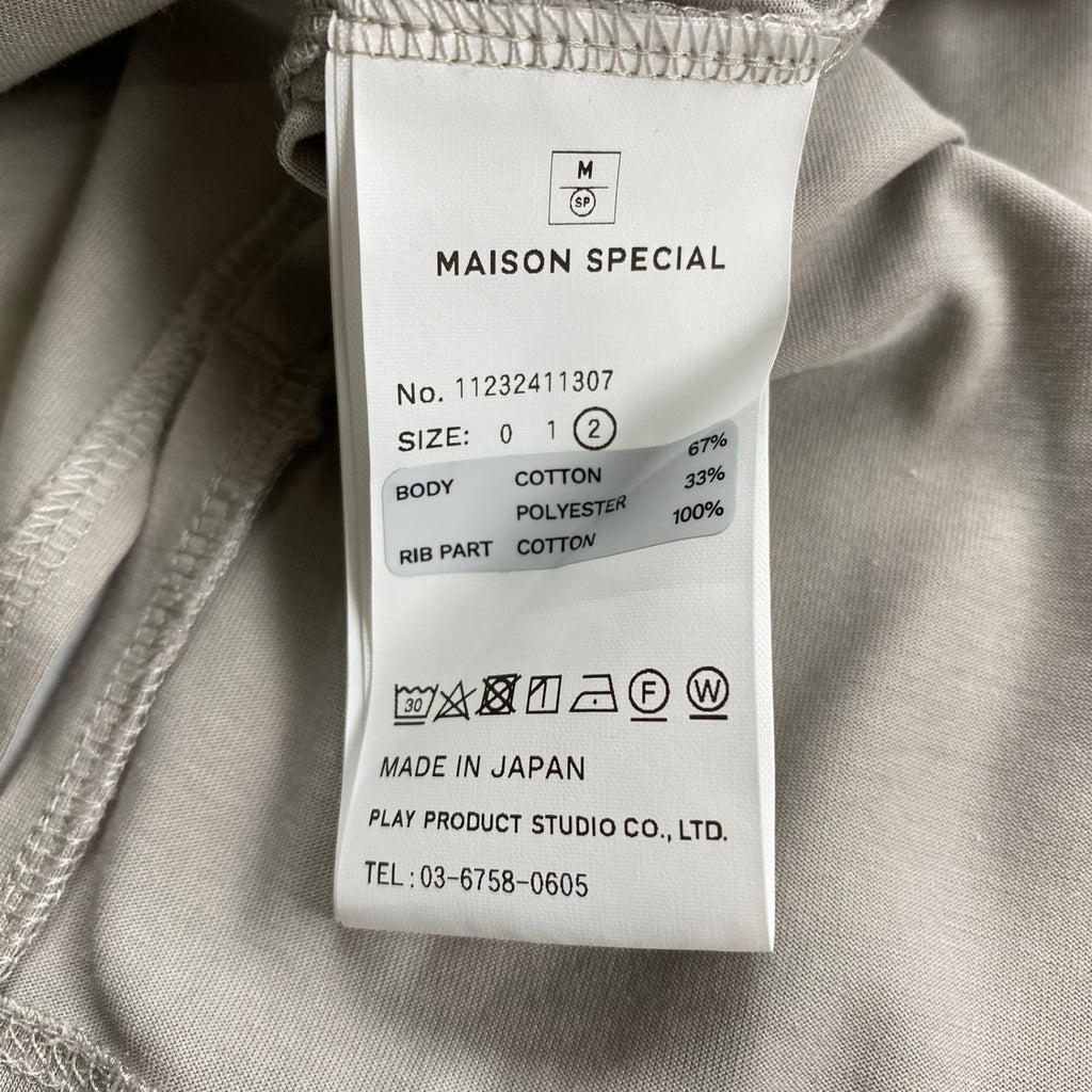 MAISON SPECIAL メゾンスペシャル / サイロプレミアムプライムオーバークルーネックロングスリーブTシャツ 参考定価：10,000+tax SIZE:2(L程度)