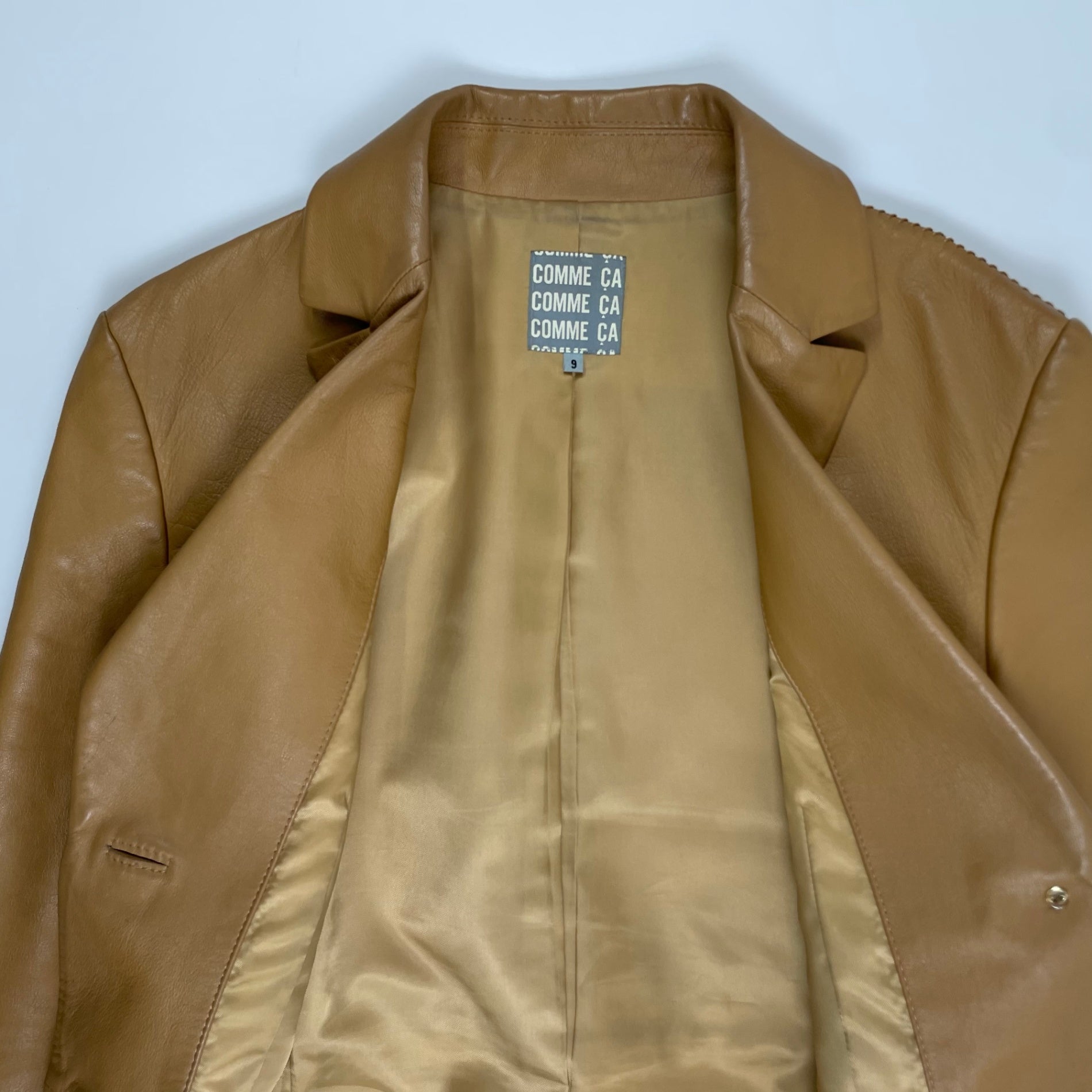 COMME CA コムサ / VINTAGE シームデザイン ラムレザージャケット SIZE:9