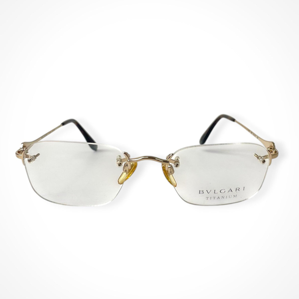 BVLGARI / オニキス リムレスアイウェア デモレンズ入り 参考定価：75,000程度 SIZE:51-20 135