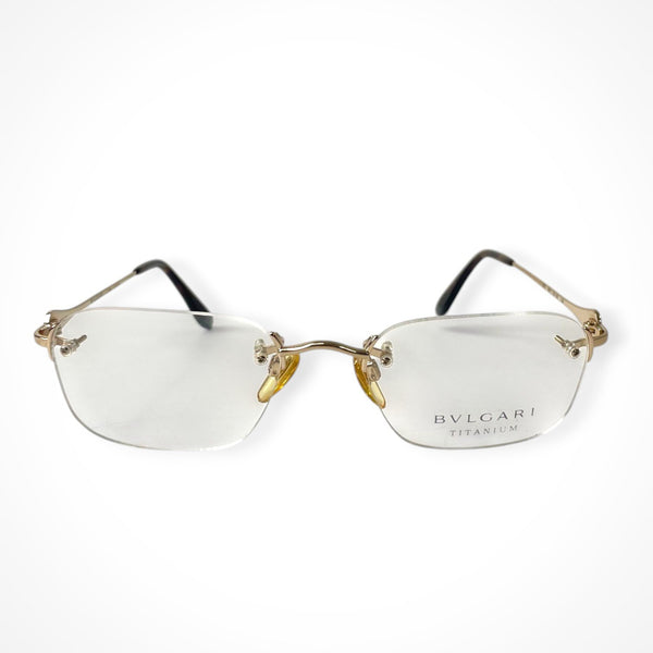 BVLGARI / オニキス リムレスアイウェア デモレンズ入り 参考定価：75,000程度 SIZE:51-20 135