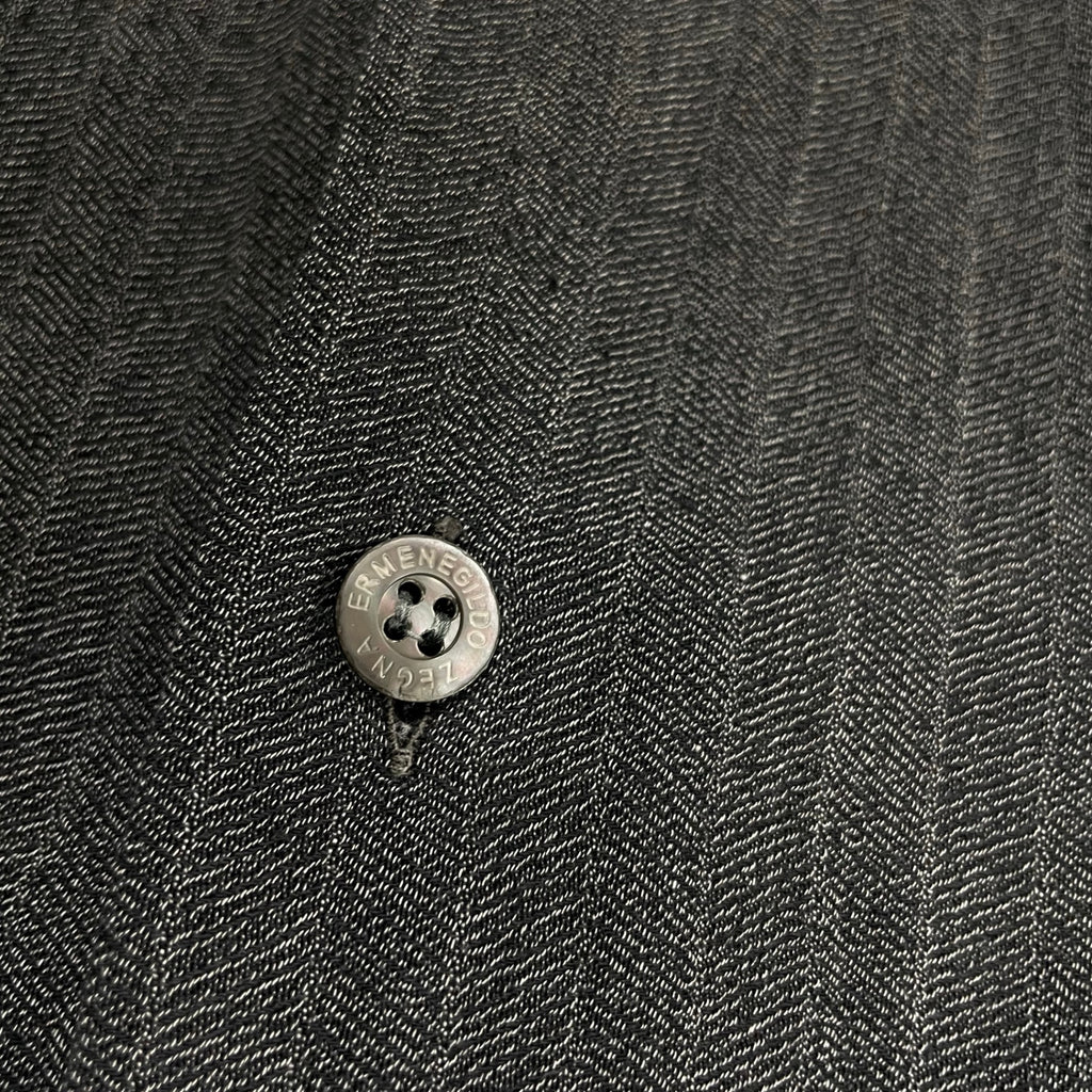 Ermenegildo Zegna エルメネジルドゼニア / コットンヘリンボーンシャツ 貝ボタン SIZE:S